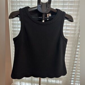 Elle Black scalloped bottom tank